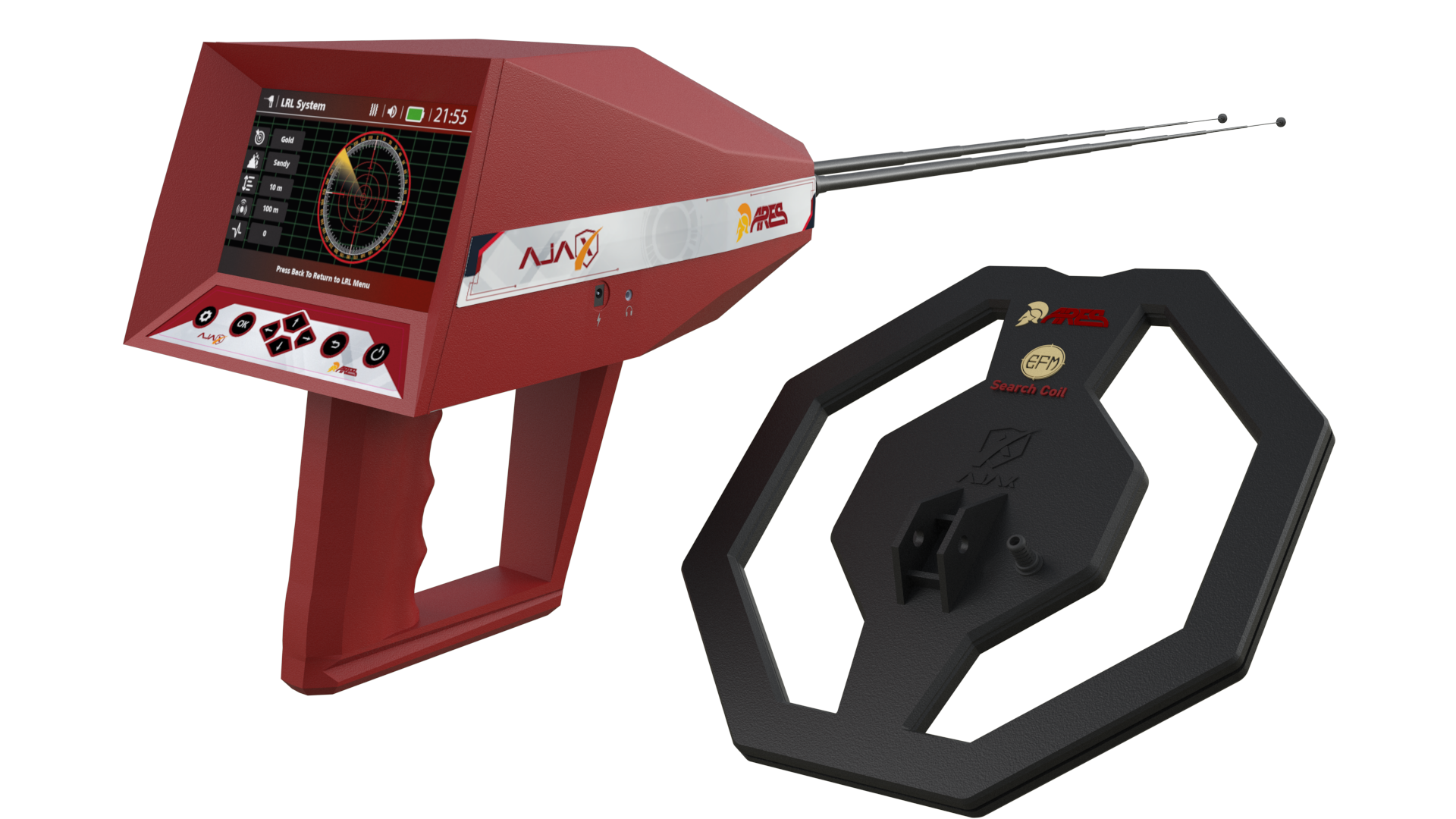 AJAX ARES SERIES Quad-System Metal and Gold Detector