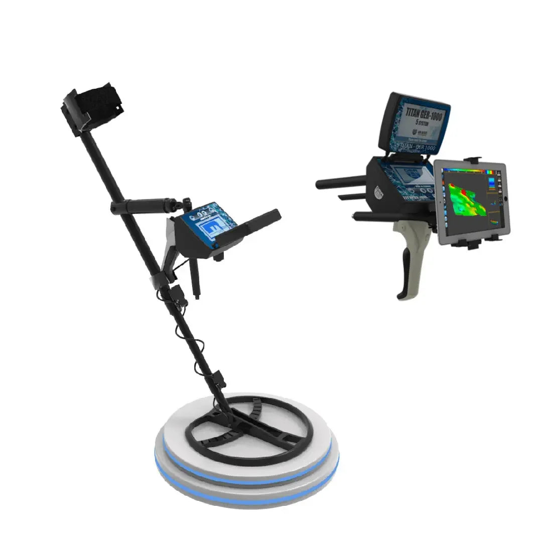 GER DETECT Titan 1000 Long Range Metal Detector with 8" and 17" Coils - Five Search Systems