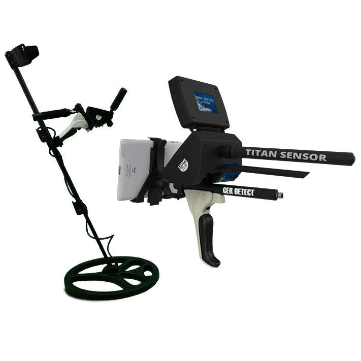 GER DETECT Titan 1000 Long Range Metal Detector with 8" and 17" Coils - Five Search Systems